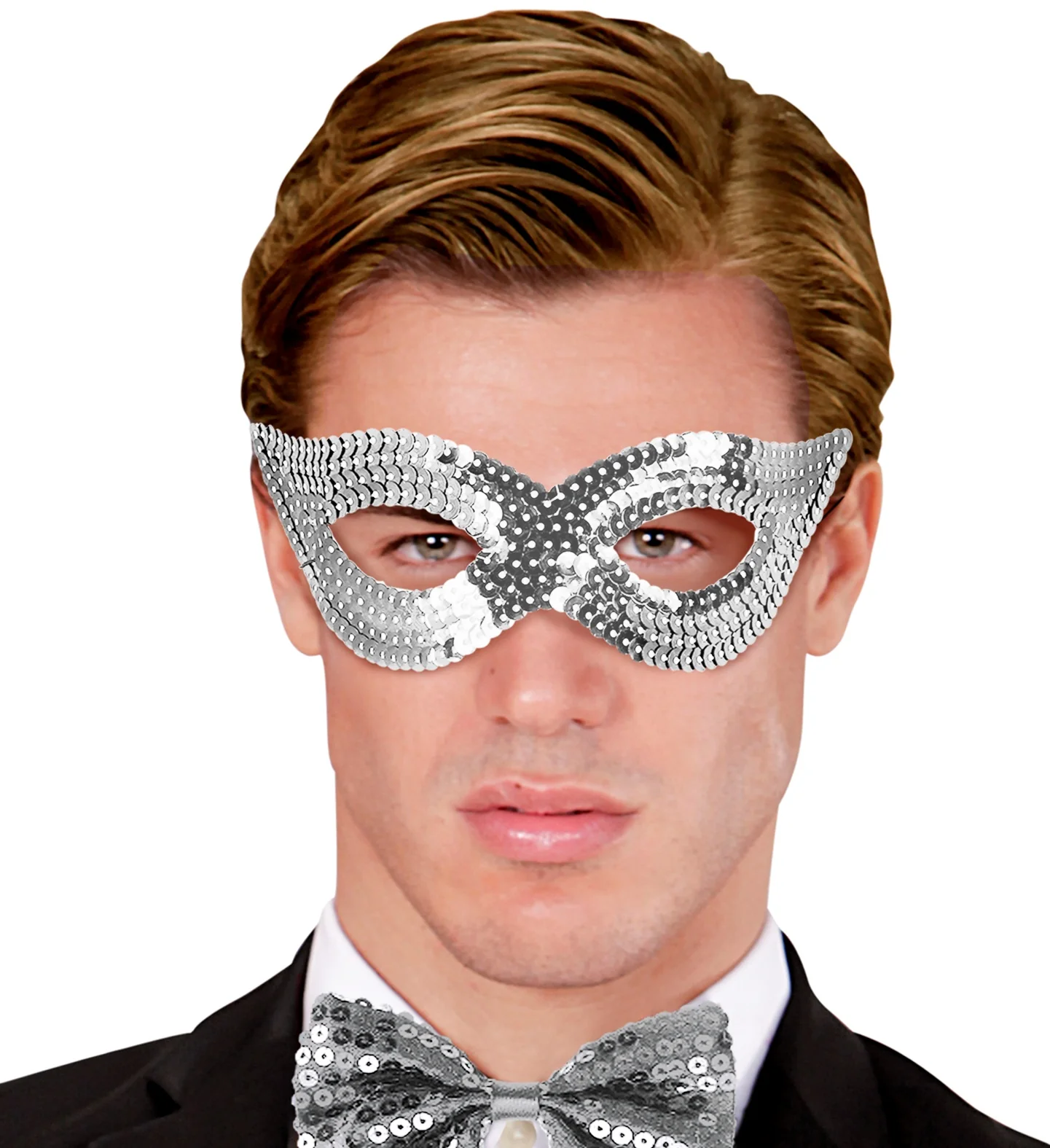 Zilver oogmasker pailletten - Image 2