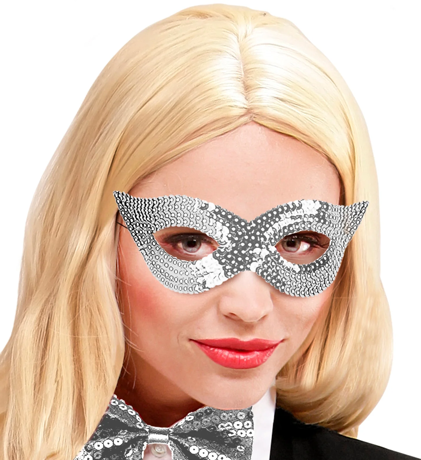 Zilver oogmasker pailletten - Image 3
