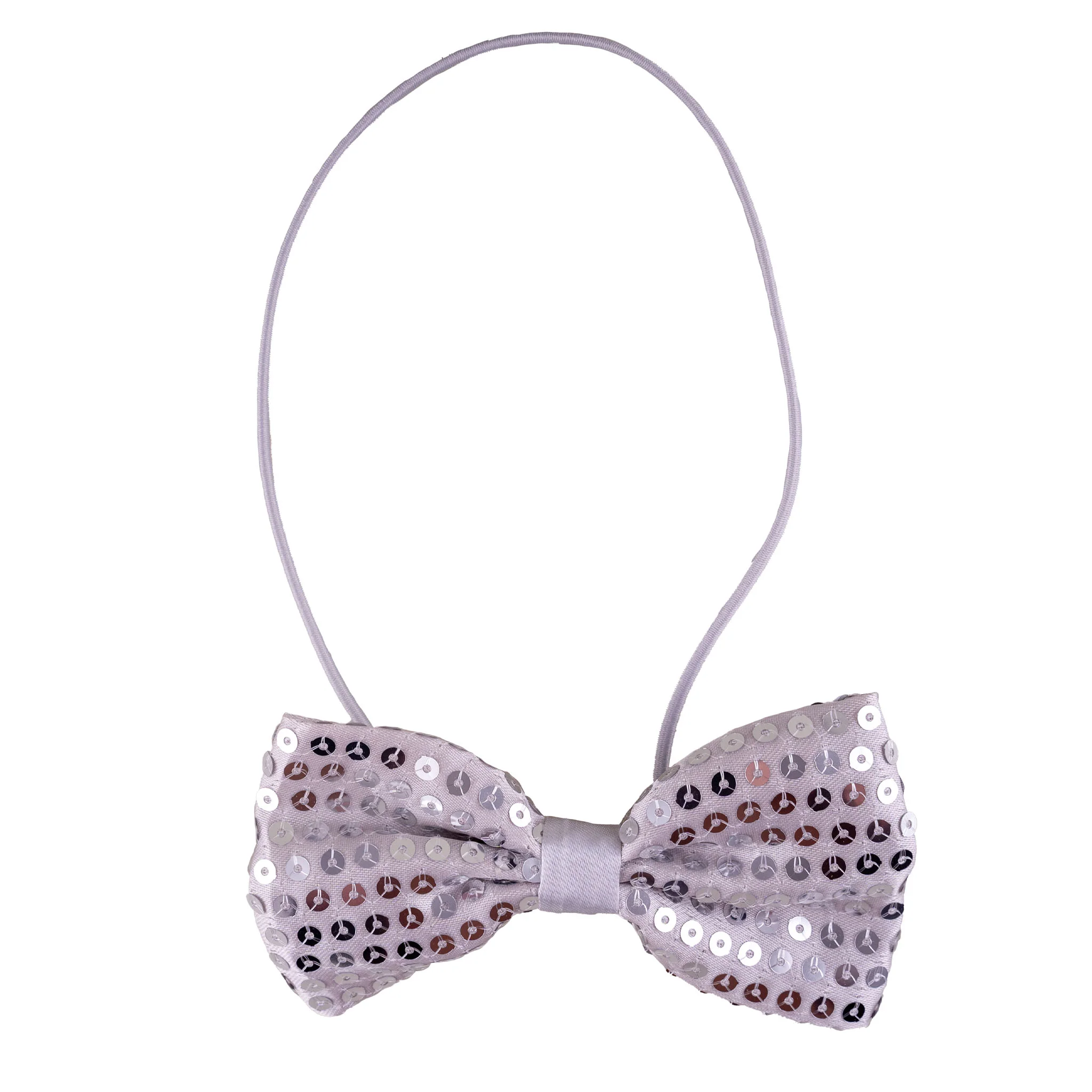 Zilveren disco glitter strik met pailletten