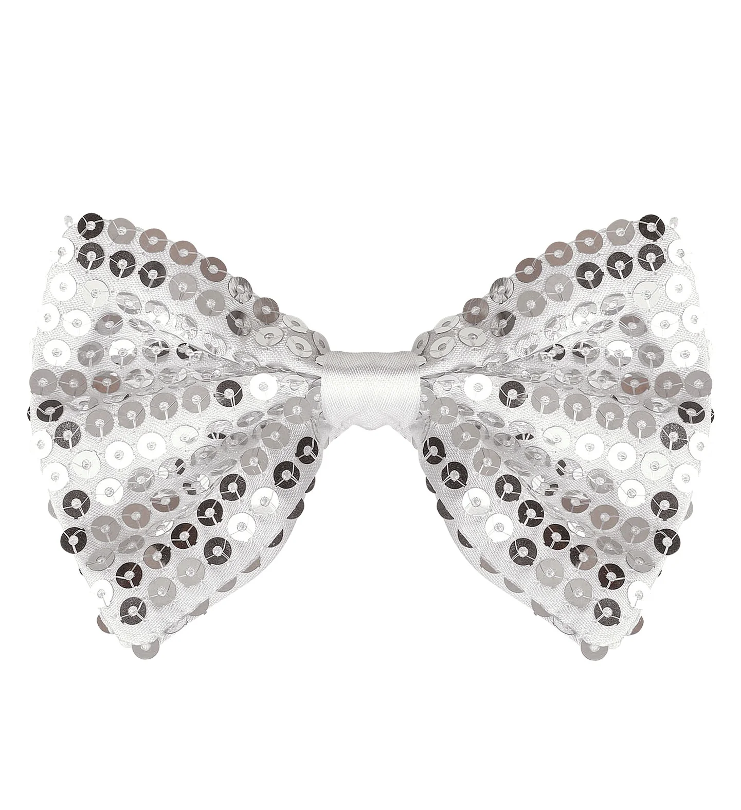 Zilveren disco glitter strik met pailletten - Image 2