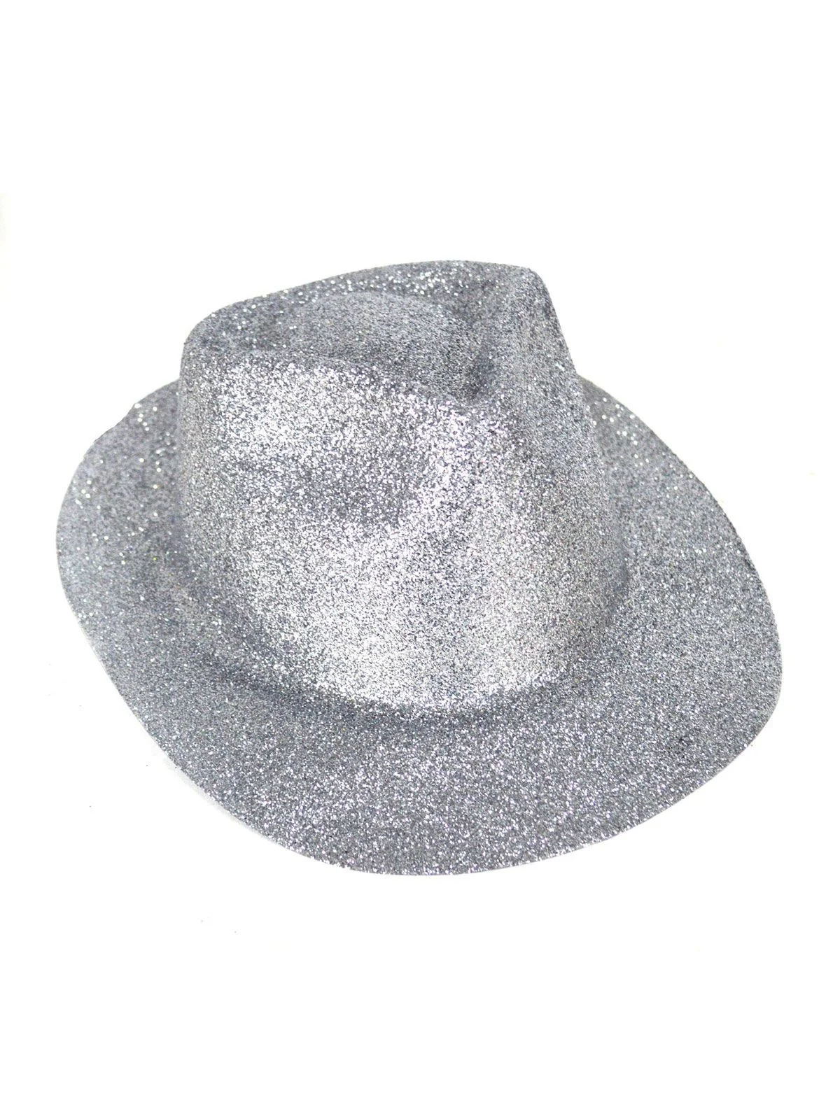 Zilveren gleufhoed met glitters