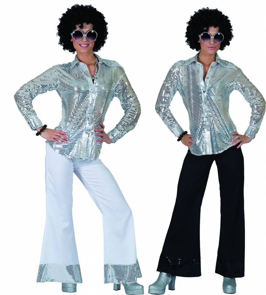 Zilveren glitter discoblouse - Image 2