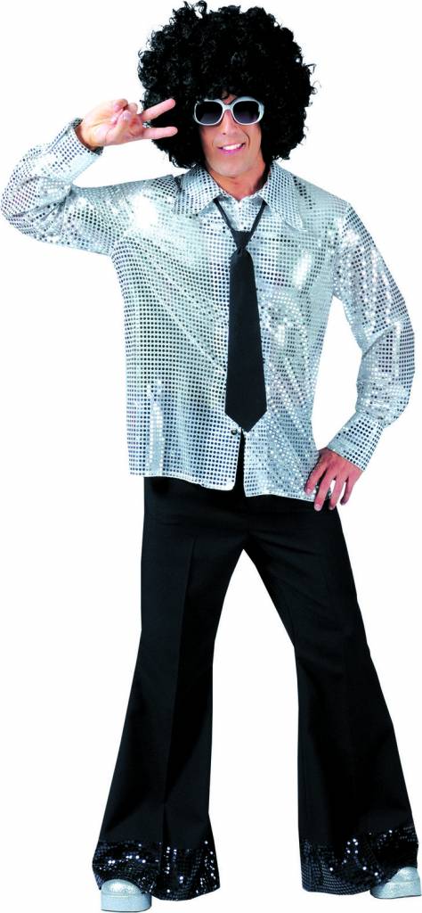Zilveren glitter overhemd heren - Image 2