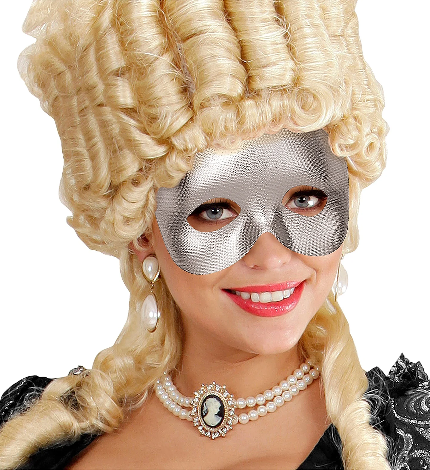 Halfgezicht masker zilver metallic - Image 2