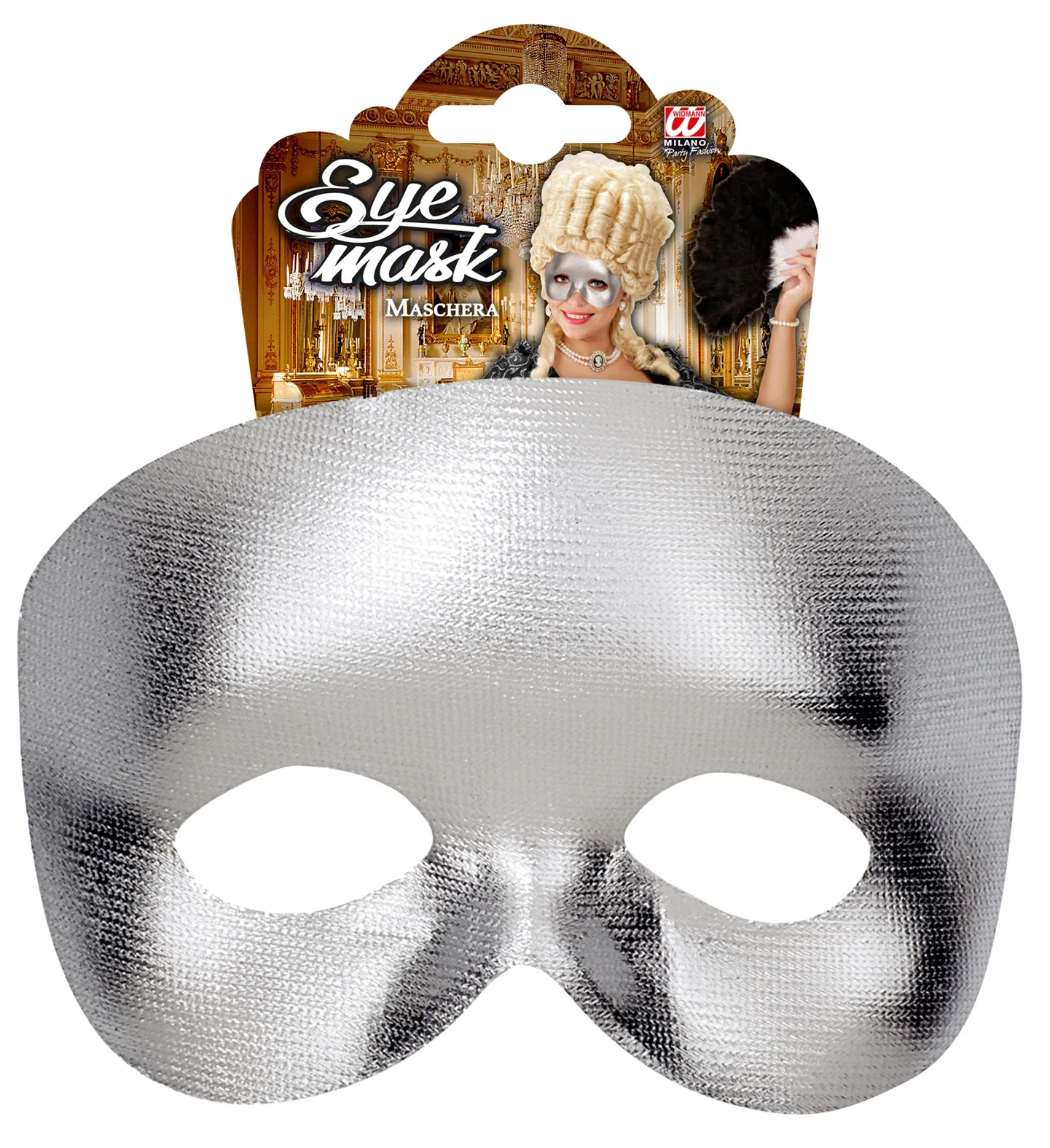 Halfgezicht masker zilver metallic - Image 3