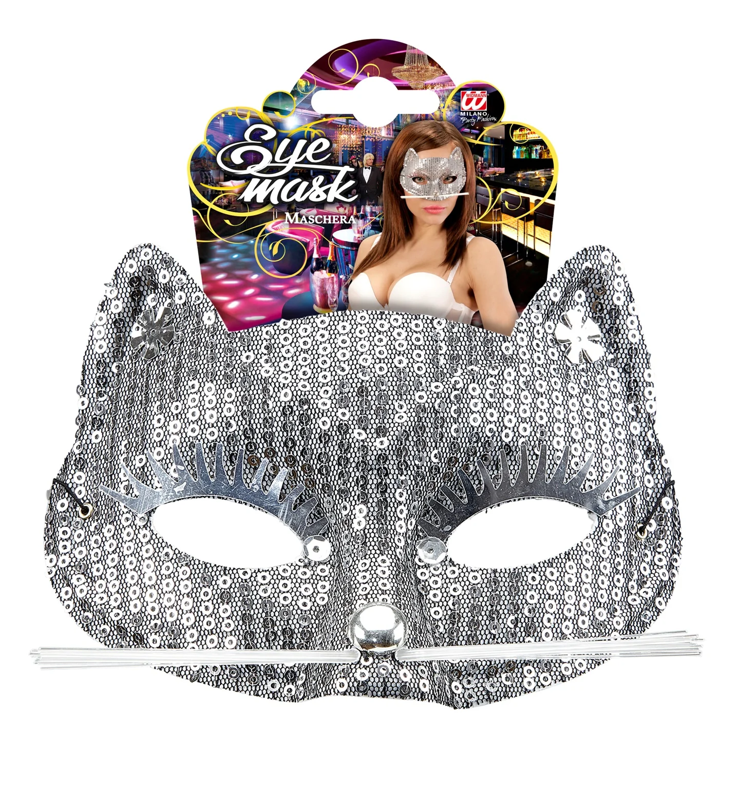 Zilveren kater oogmaskers - Image 3