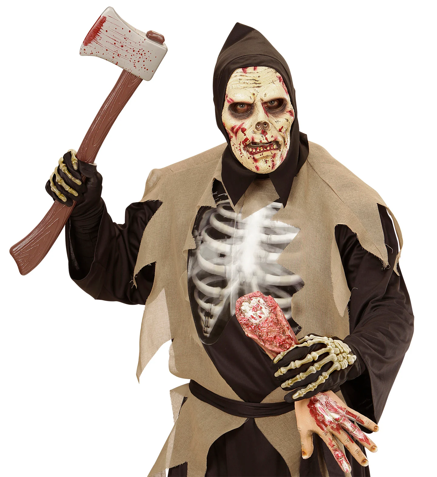 Zombie masker met kap - Image 2