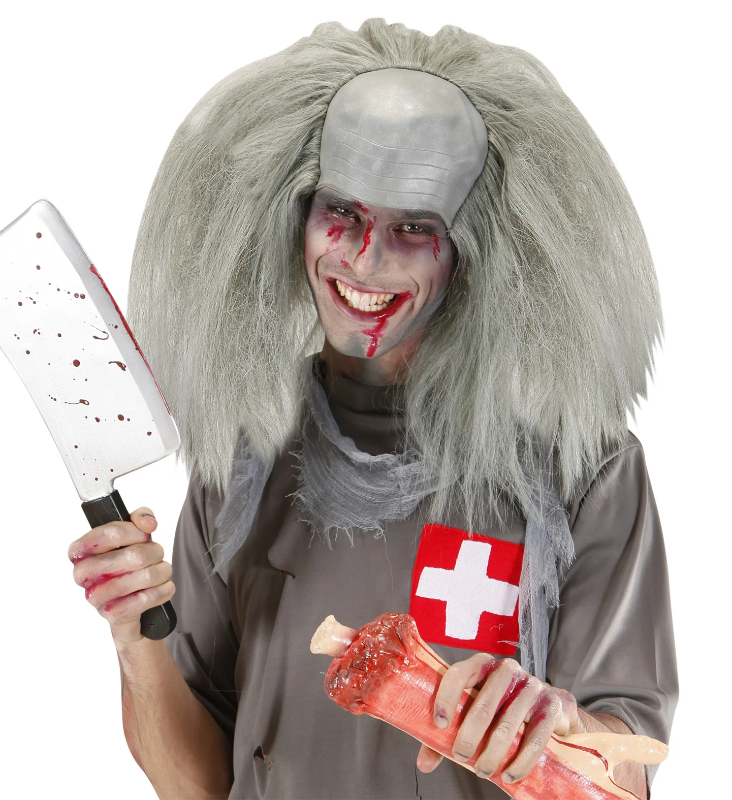Zombie professor pruik dokter grijs - Image 2