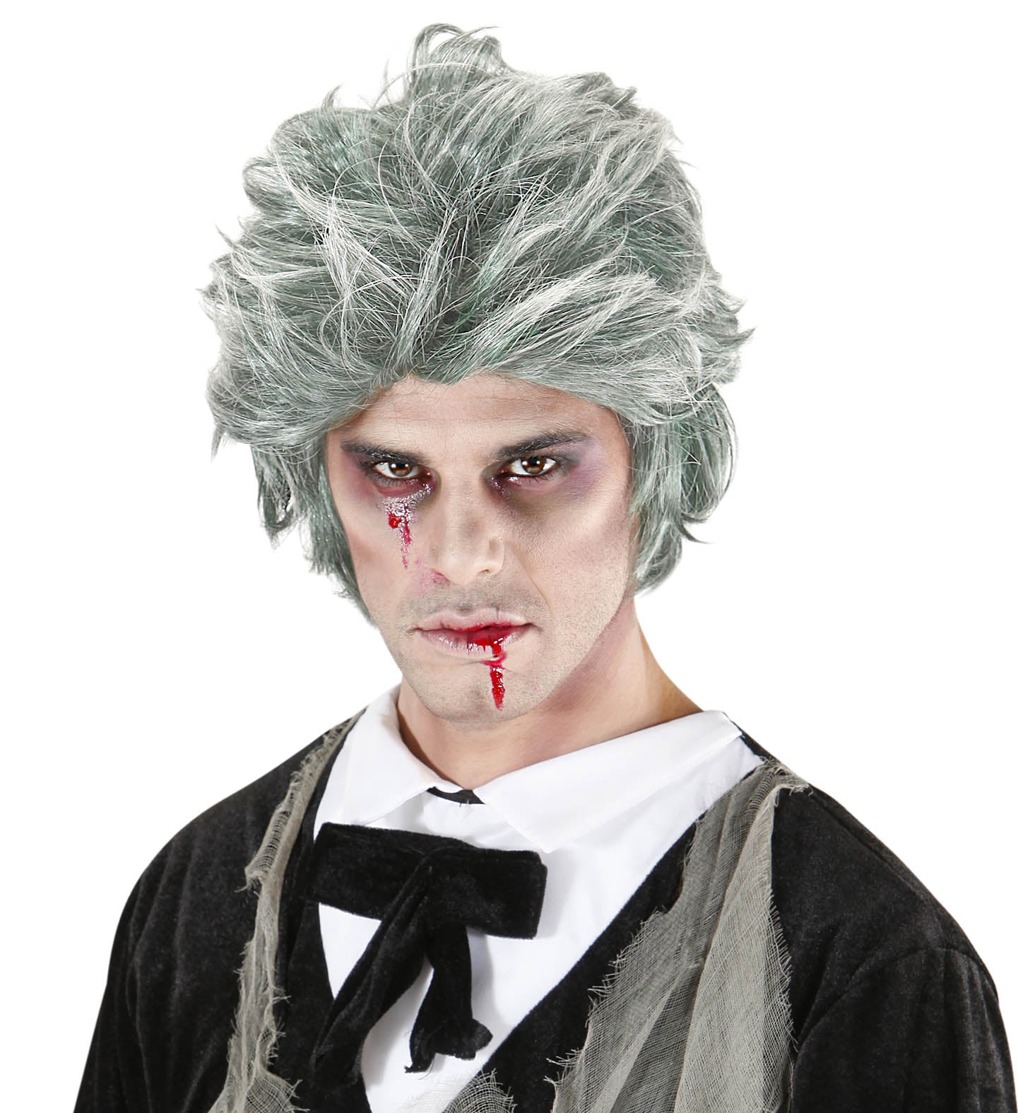 Zombie Dracula pruik grijze haren - Image 2