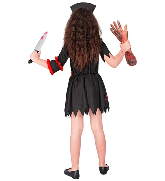 Zombie verpleegster zwart kostuum Evi kinderen - Image 2