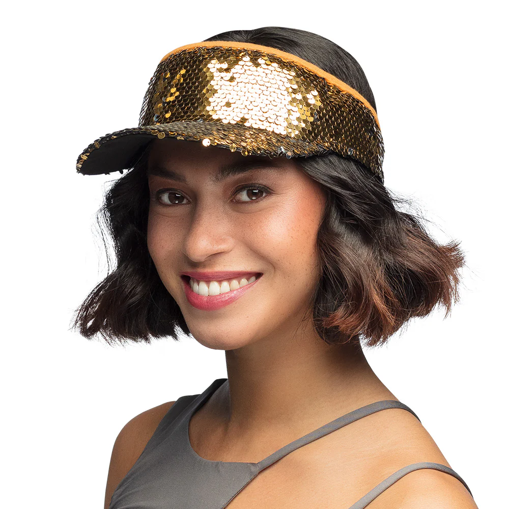 Gouden zonneklep glitter pailletten - Image 2