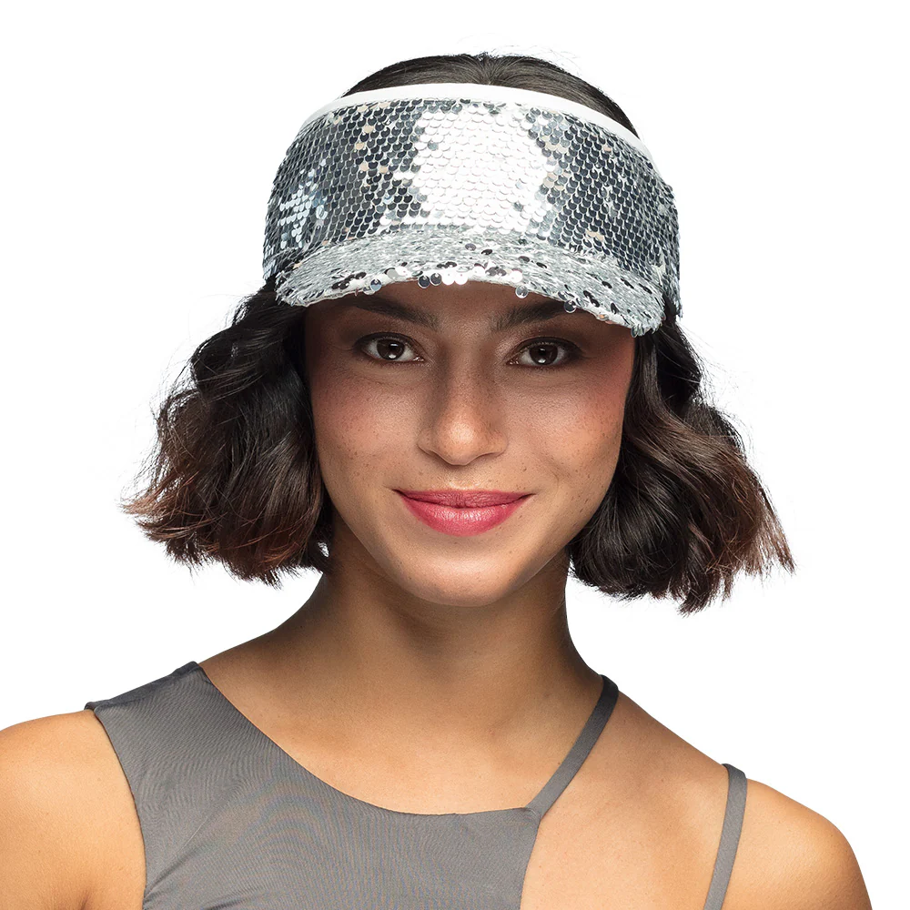 Zilveren zonneklep glitter pailletten - Image 3