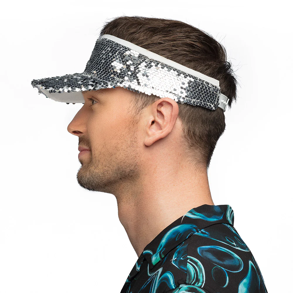 Zilveren zonneklep glitter pailletten - Image 4