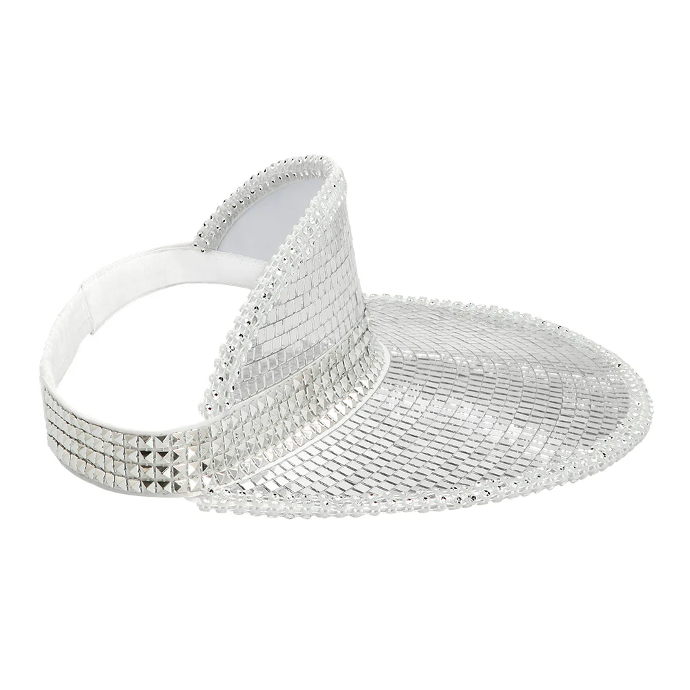 Zilveren spiegel zonneklep glitter pailletten - Image 4