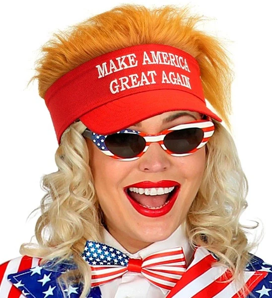Zonneklep met pluche haar "make america great again" Teun - Image 2