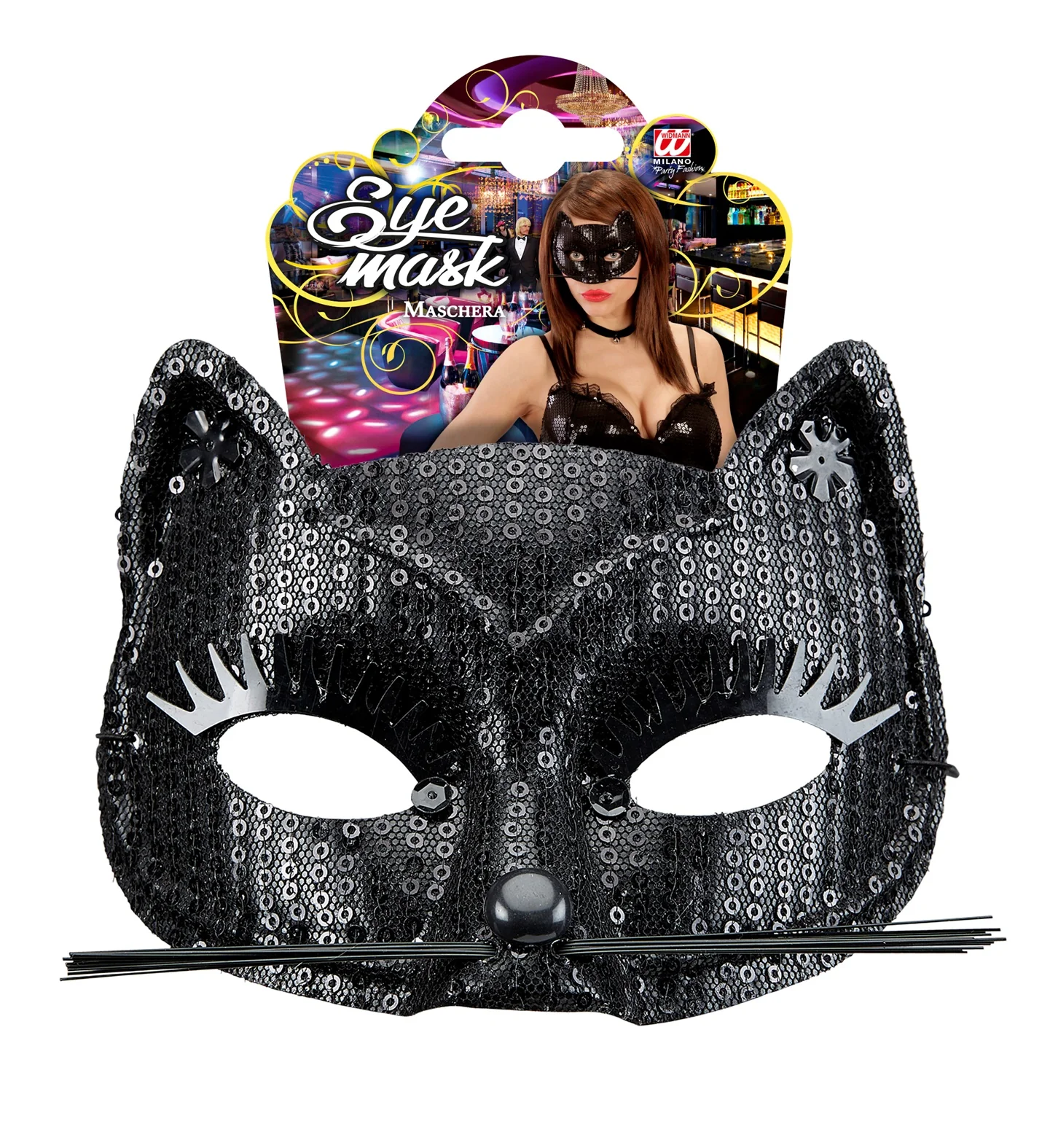 Zwart katten oogmasker - Image 3