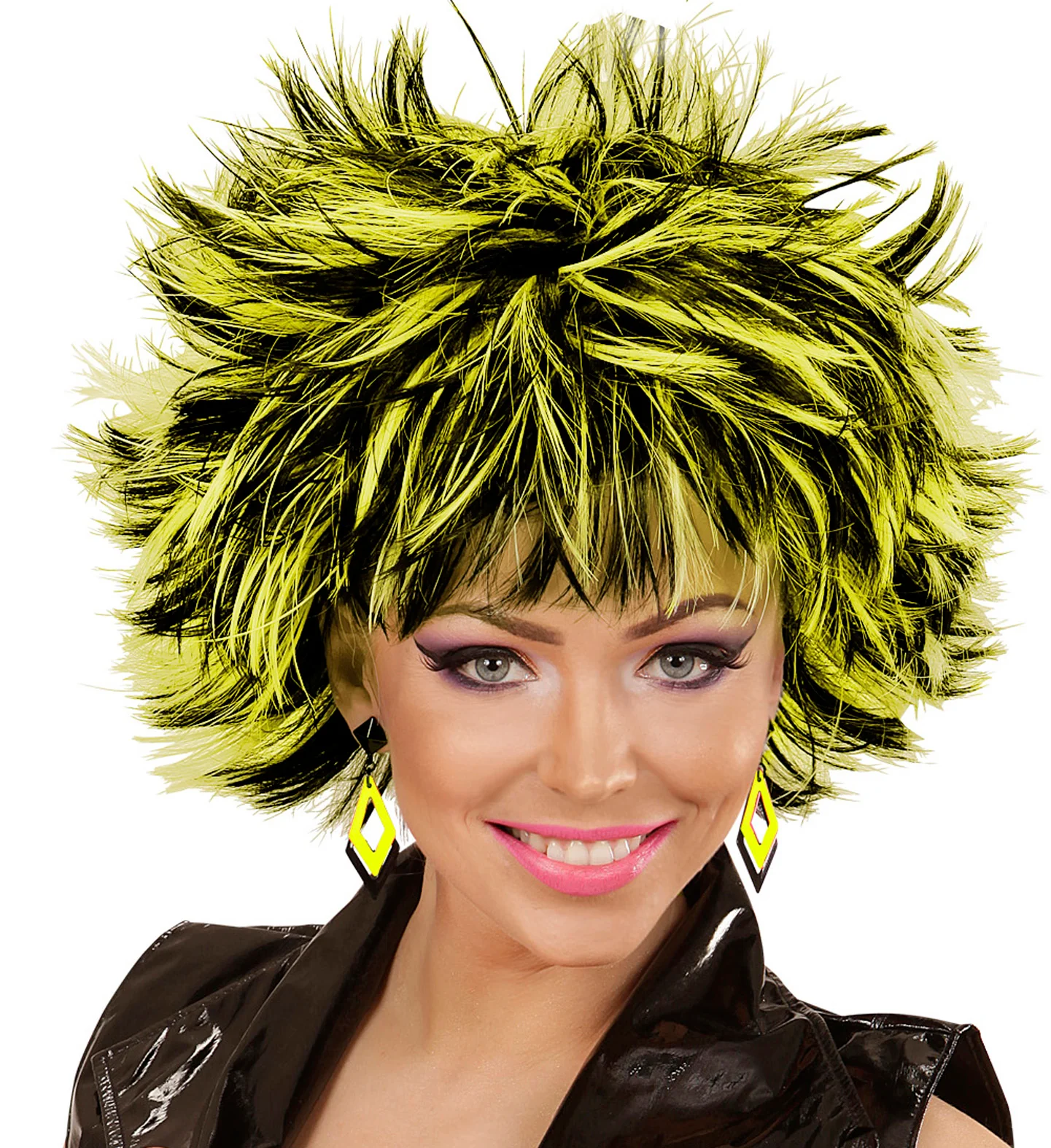 Zwart met neon gele hippie oorbellen - Image 3