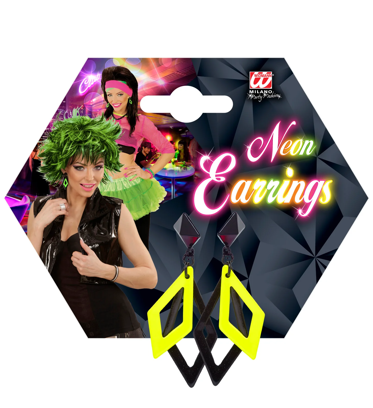 Zwart met neon gele hippie oorbellen - Image 5