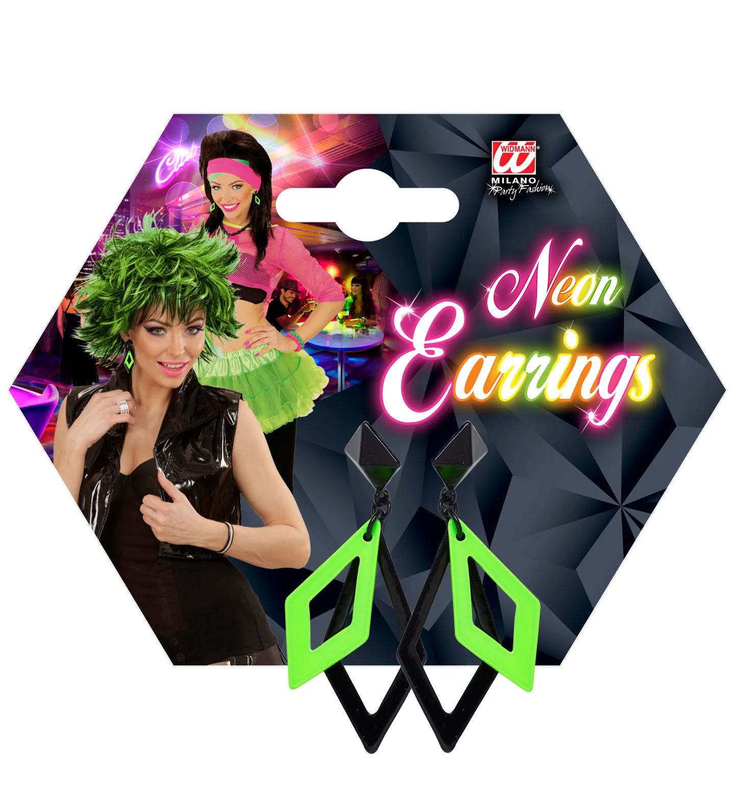 Zwart met neon groene hippie oorbellen - Image 5