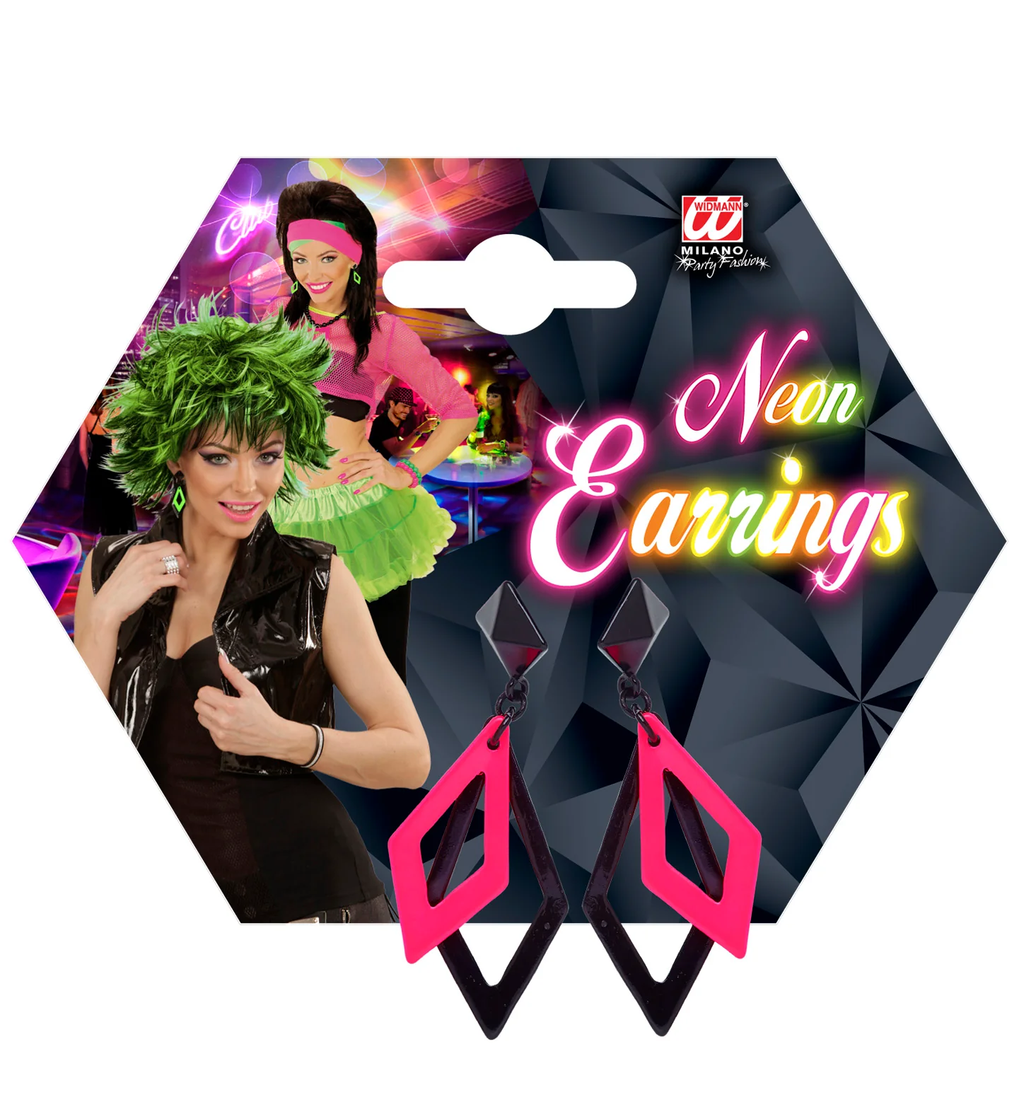 Zwart met neon roze hippie oorbellen - Image 6