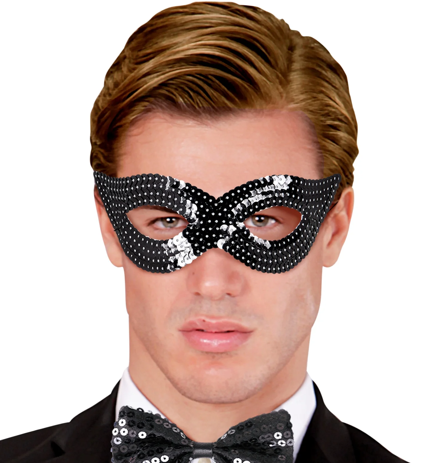 Zwart oogmasker pailletten - Image 2