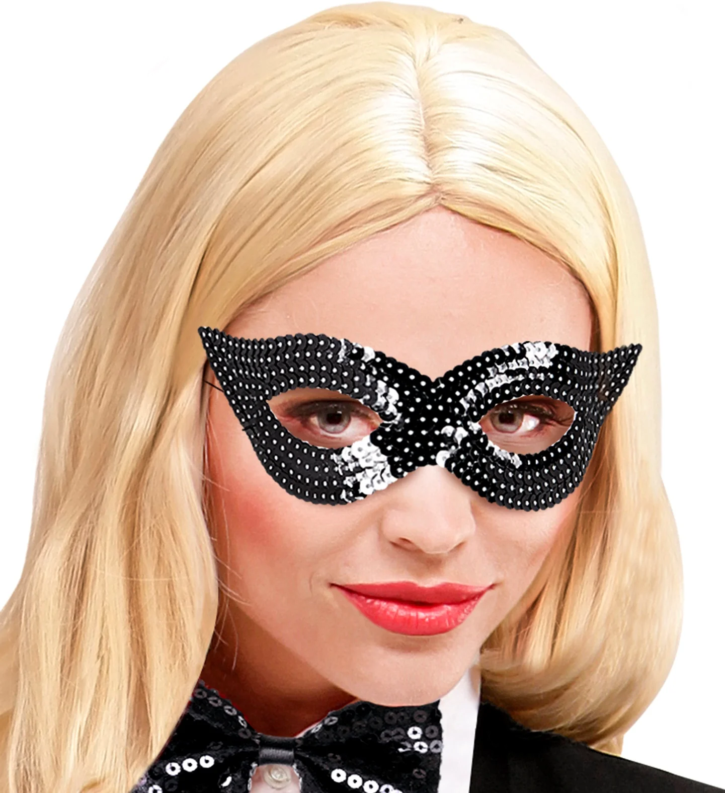 Zwart oogmasker pailletten - Image 3