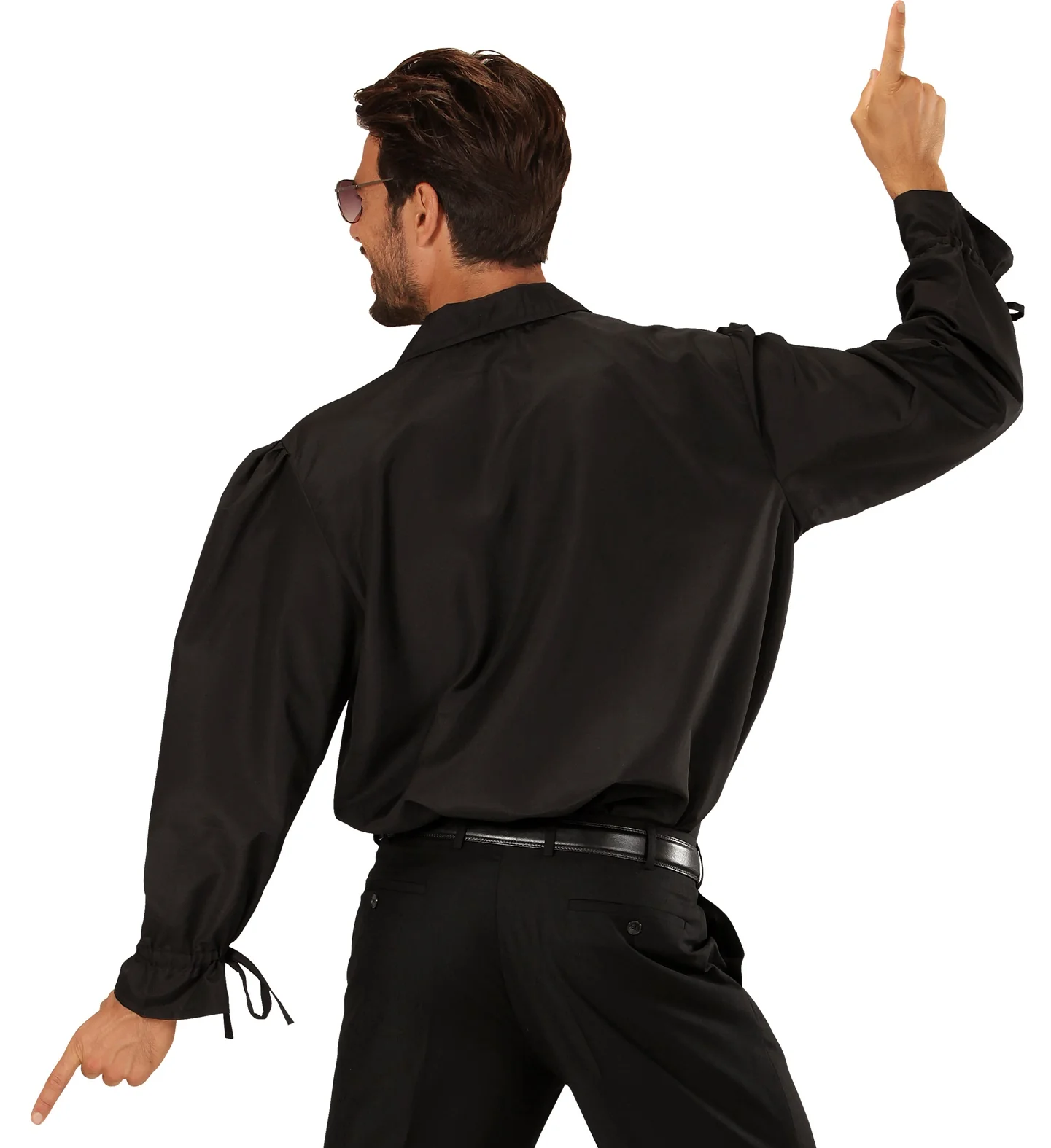 Zwarte blouse met ruches - Image 2