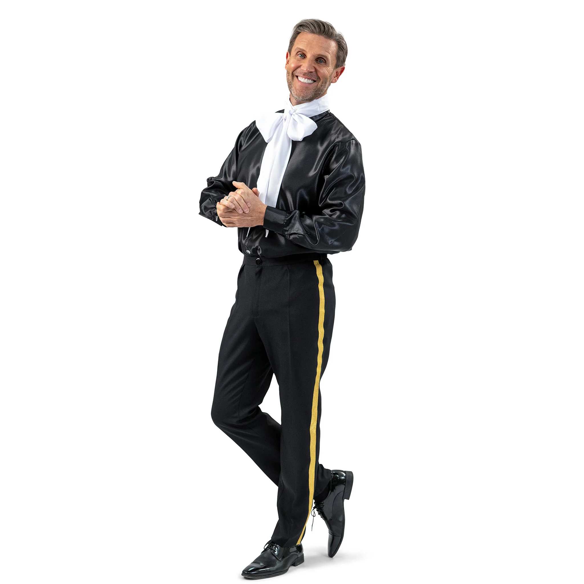 Zwarte broek met gouden bies - Image 2
