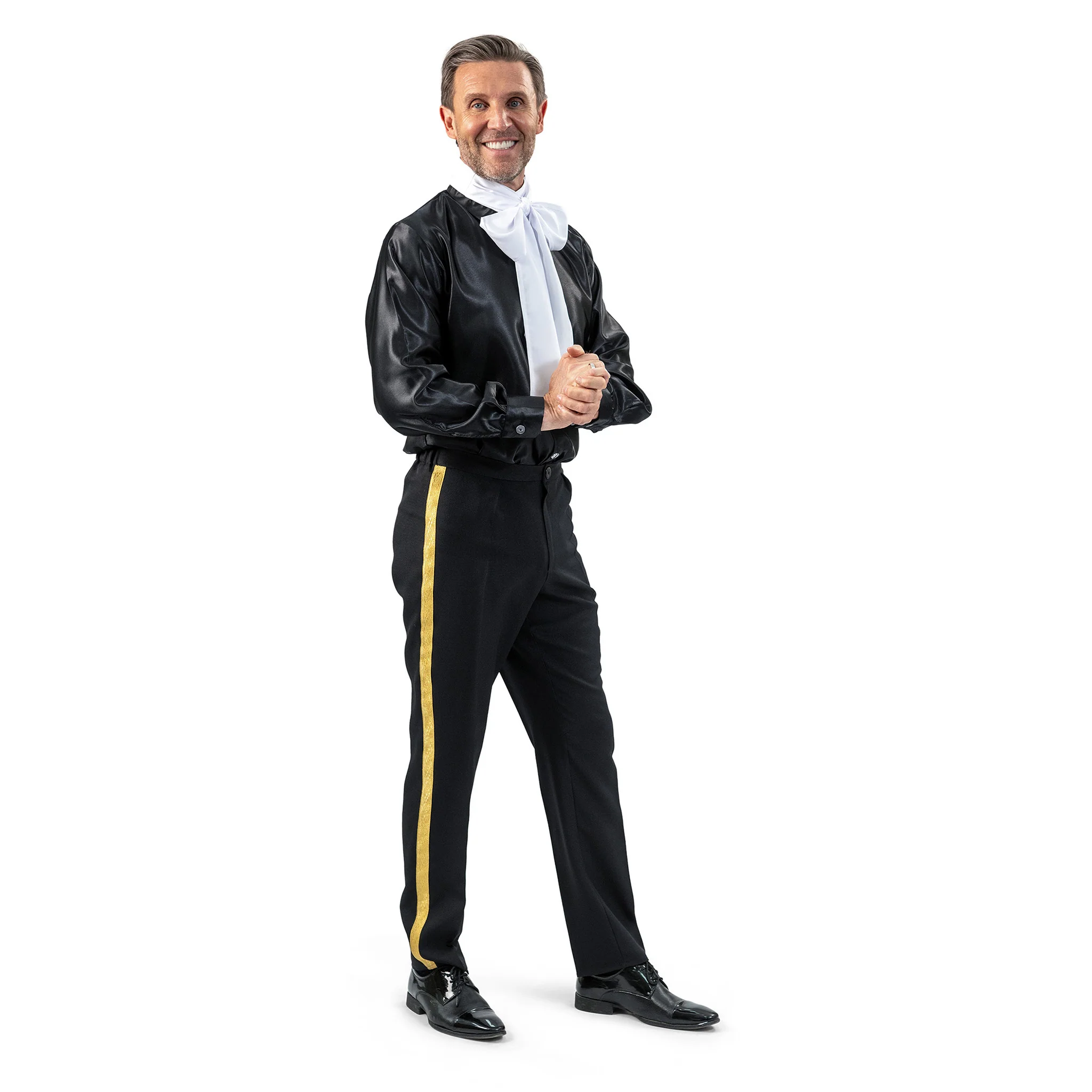 Zwarte broek met gouden bies - Image 3