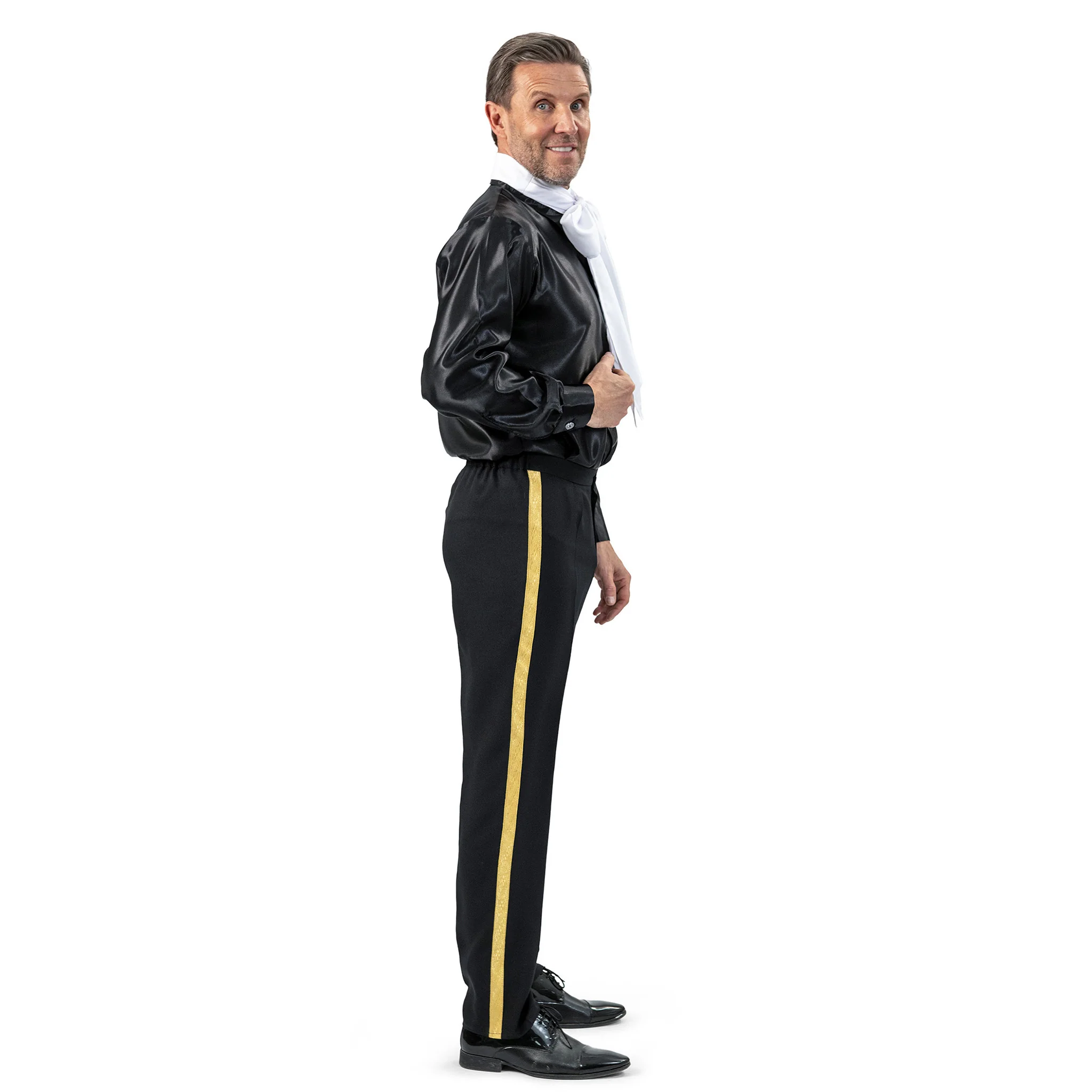 Zwarte broek met gouden bies - Image 4