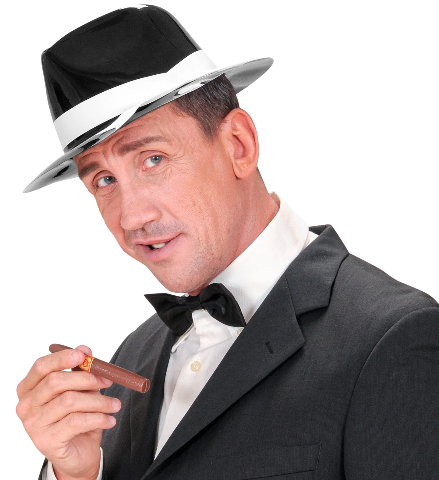Zwarte gangster hoed Al Capone plastic - Image 2