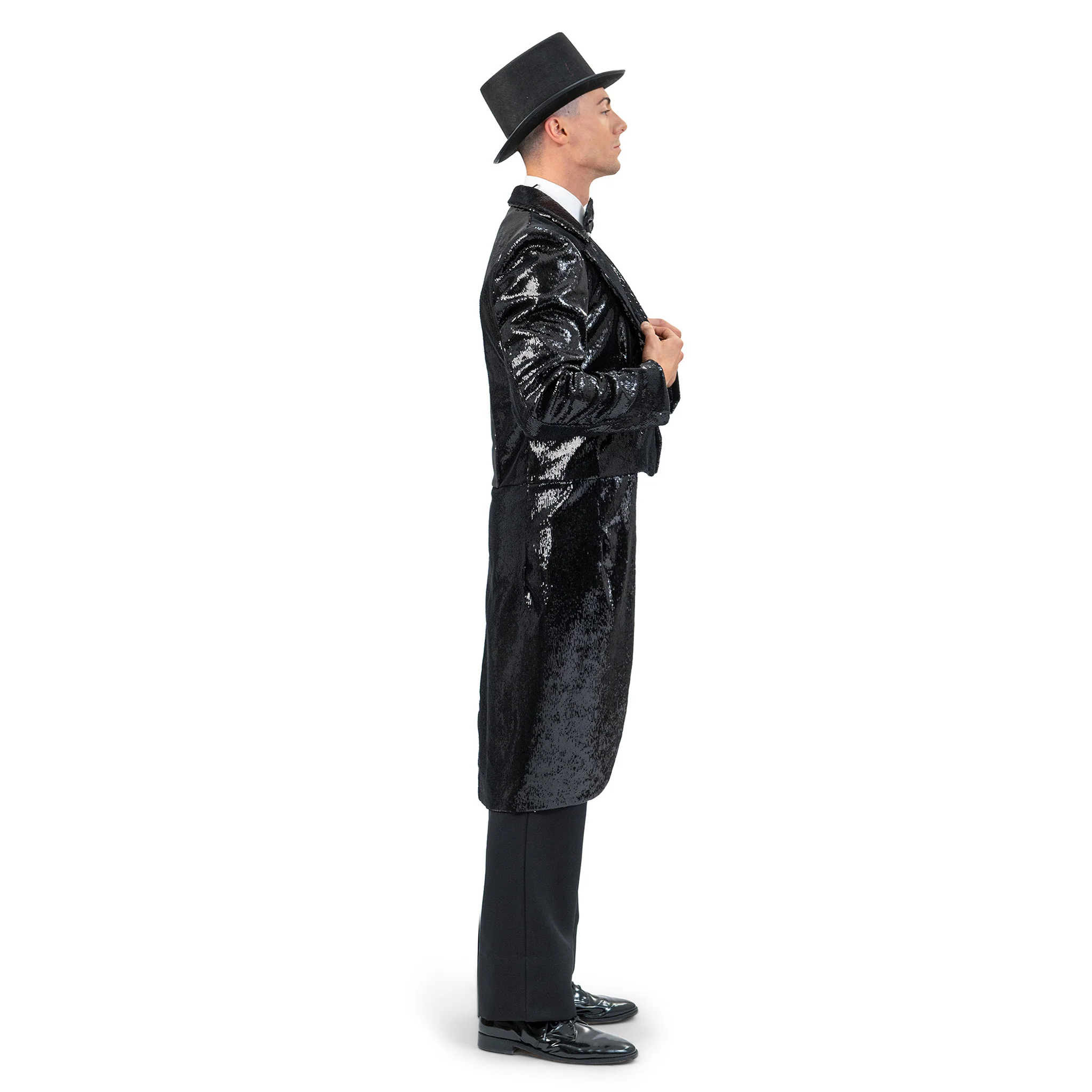 Zwarte glitter slipjas met pailletten heren - Image 4