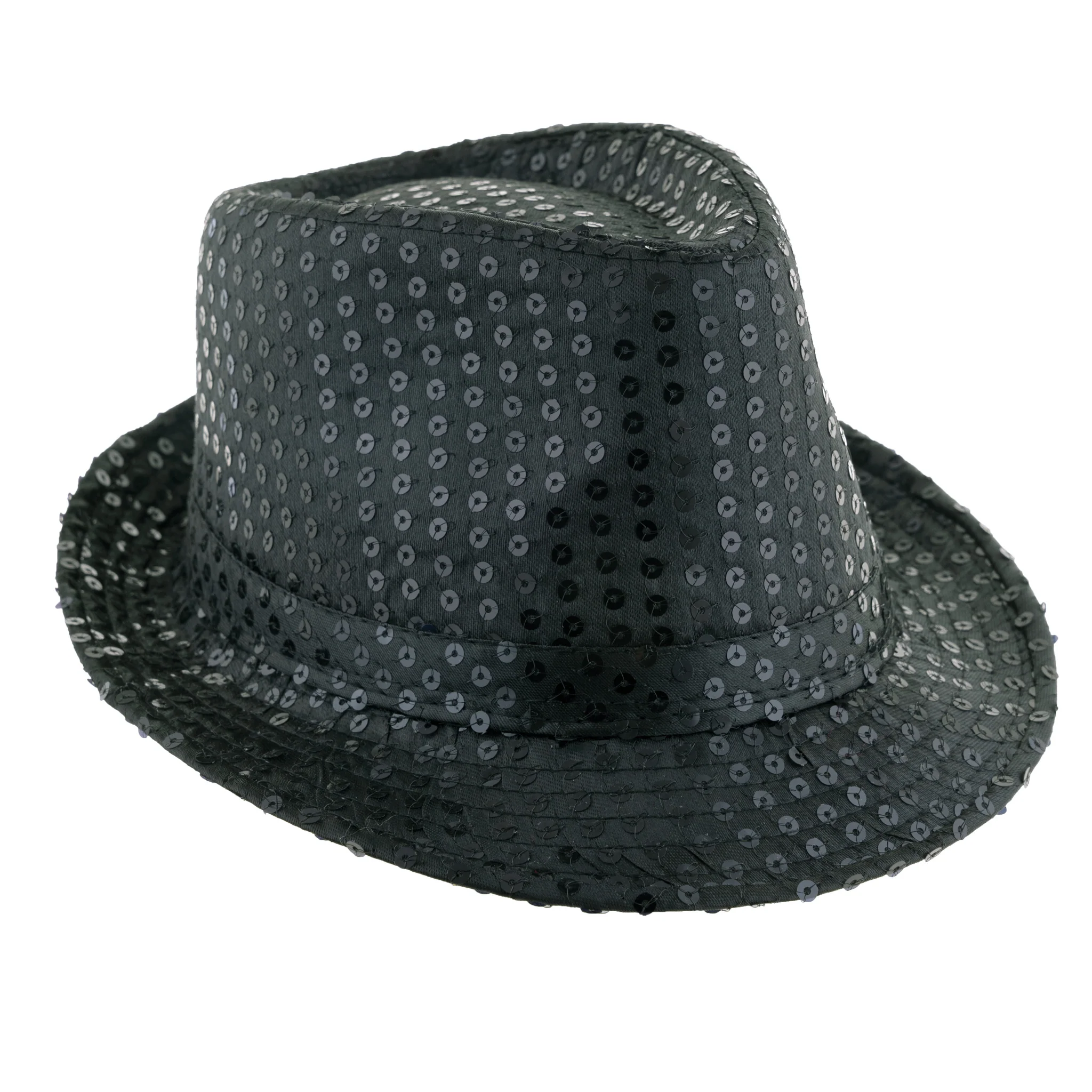 Zwart glitterhoed met pailletten