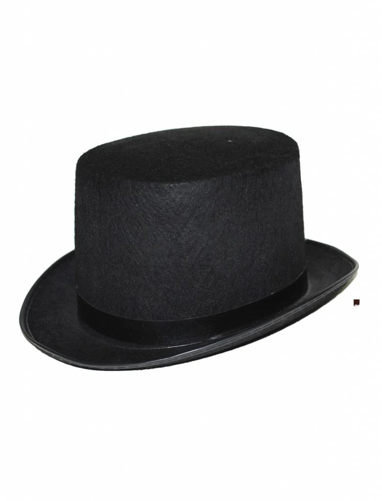 Zwarte hoge hoed met lint - Image 2
