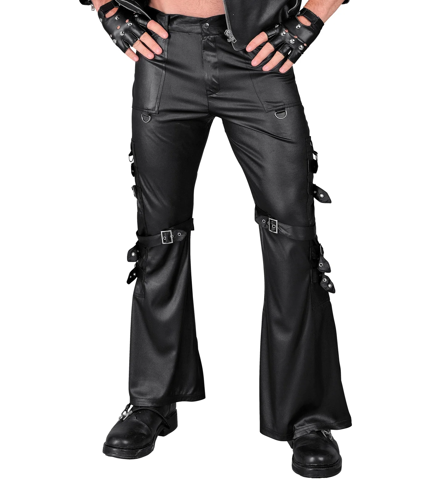 Zwarte lederlook broek Max - Image 5
