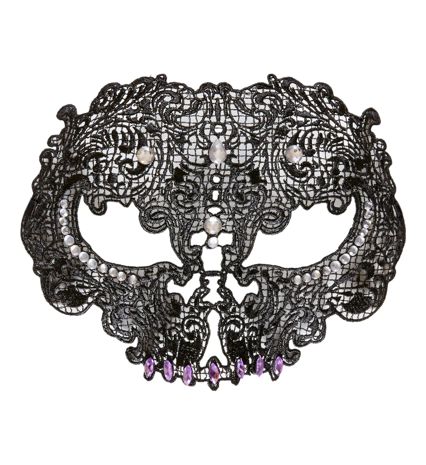 Zwarte maskers met steentjes