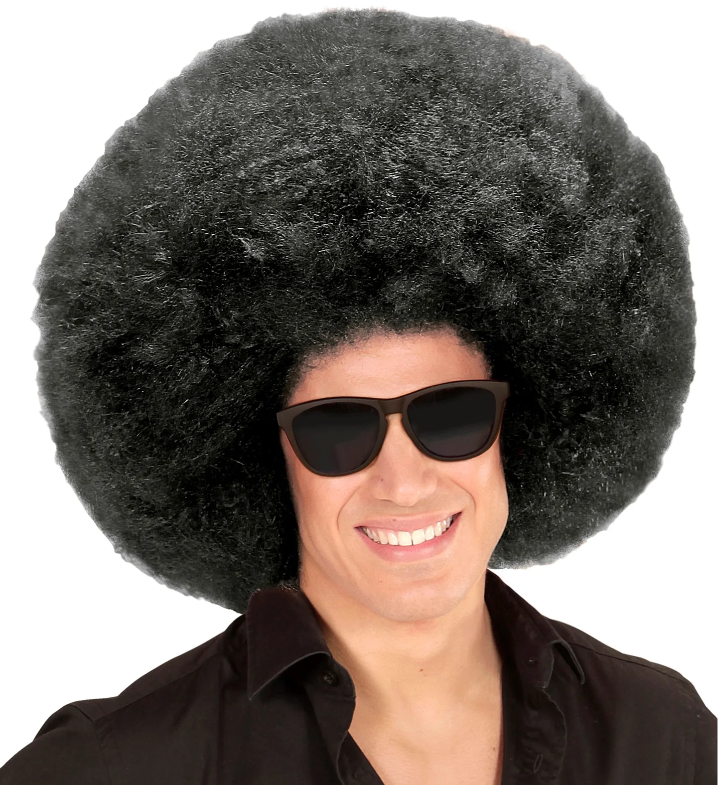 Zwarte oversized Afro pruik - Image 2