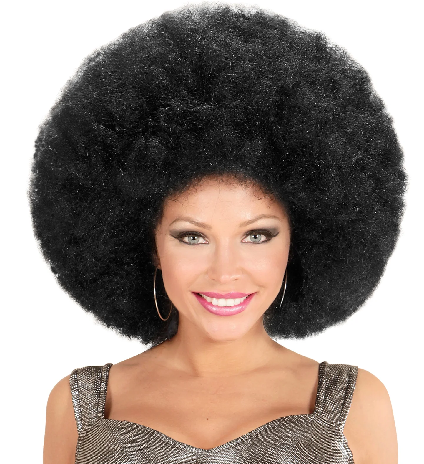 Zwarte oversized Afro pruik - Image 4