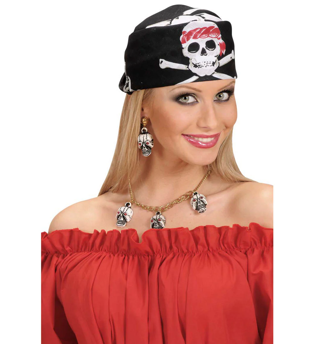 Zwarte piratenbandana met schedels - Image 4
