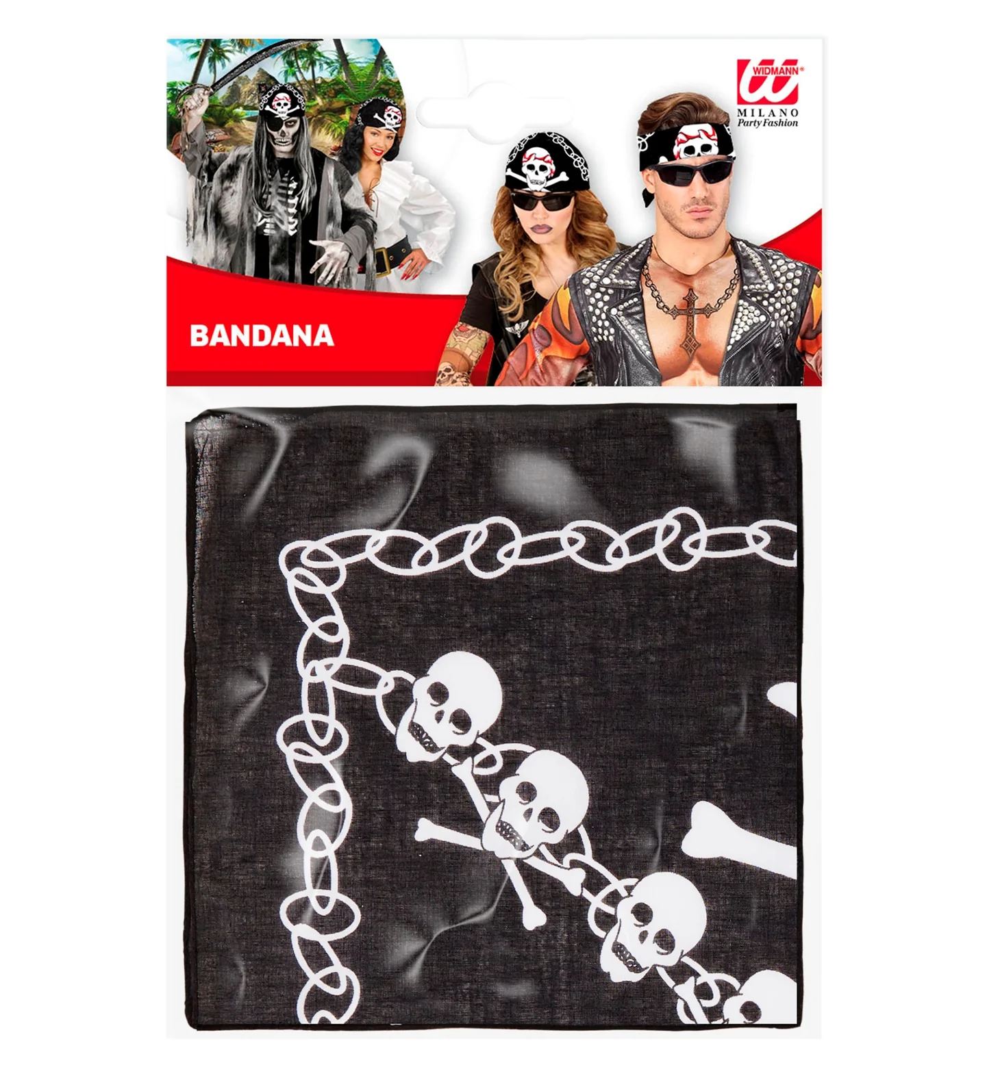 Zwarte piratenbandana met schedels - Image 7