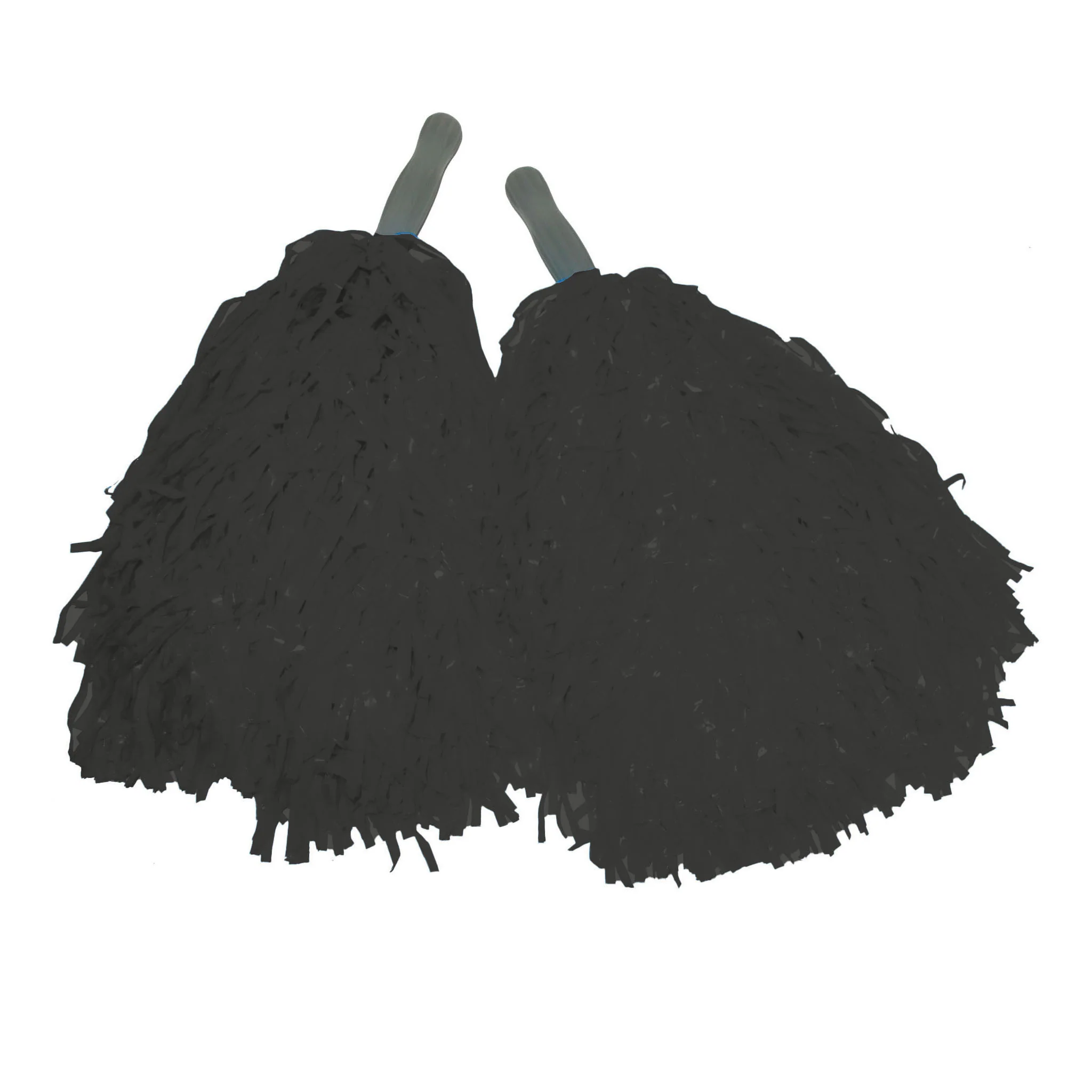 Zwarte pom poms met stokje