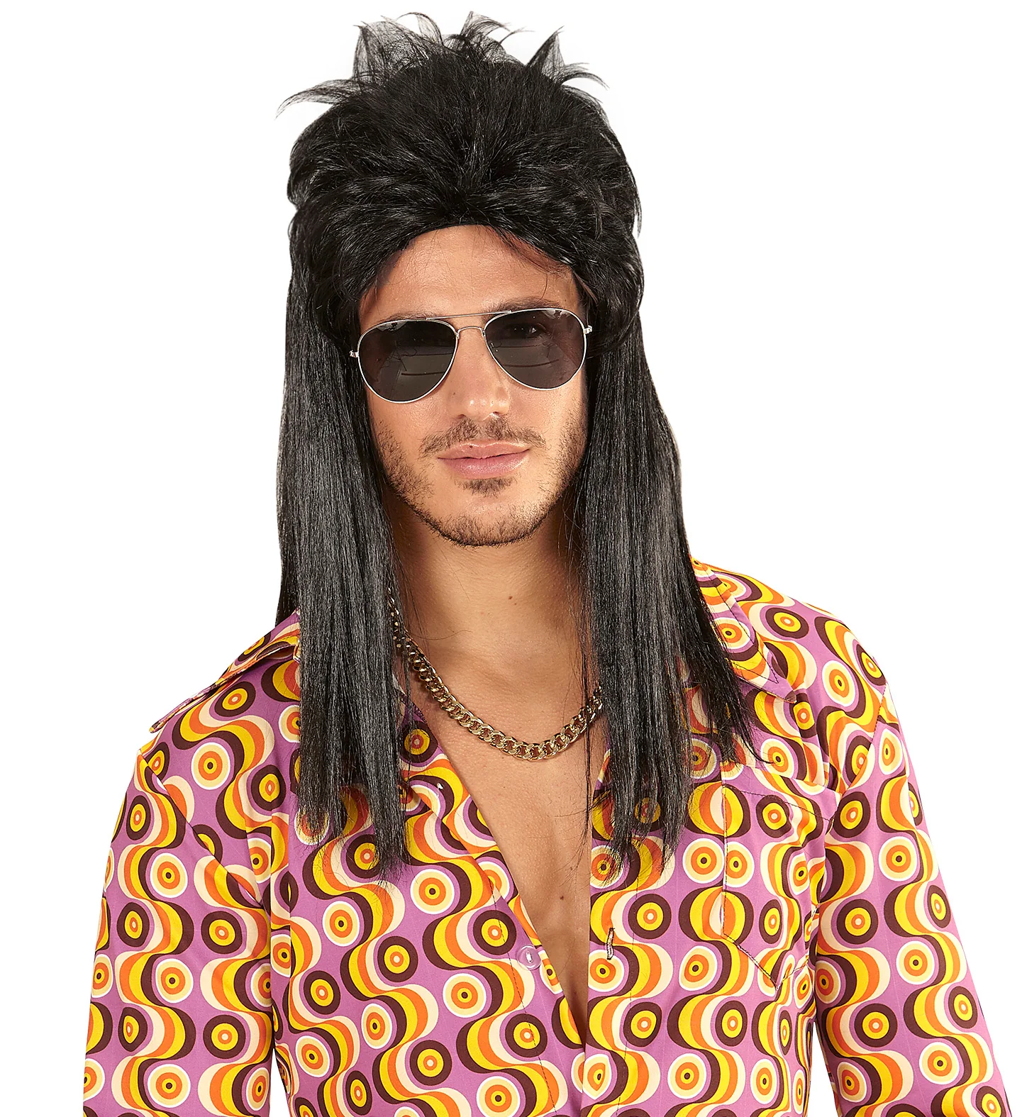 Zwarte rocker pruiken voor mannen - Image 2