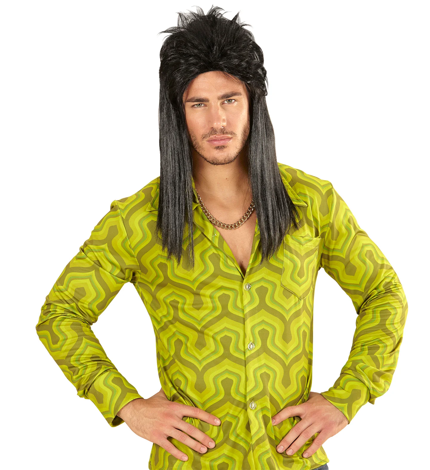 Zwarte rocker pruiken voor mannen - Image 3