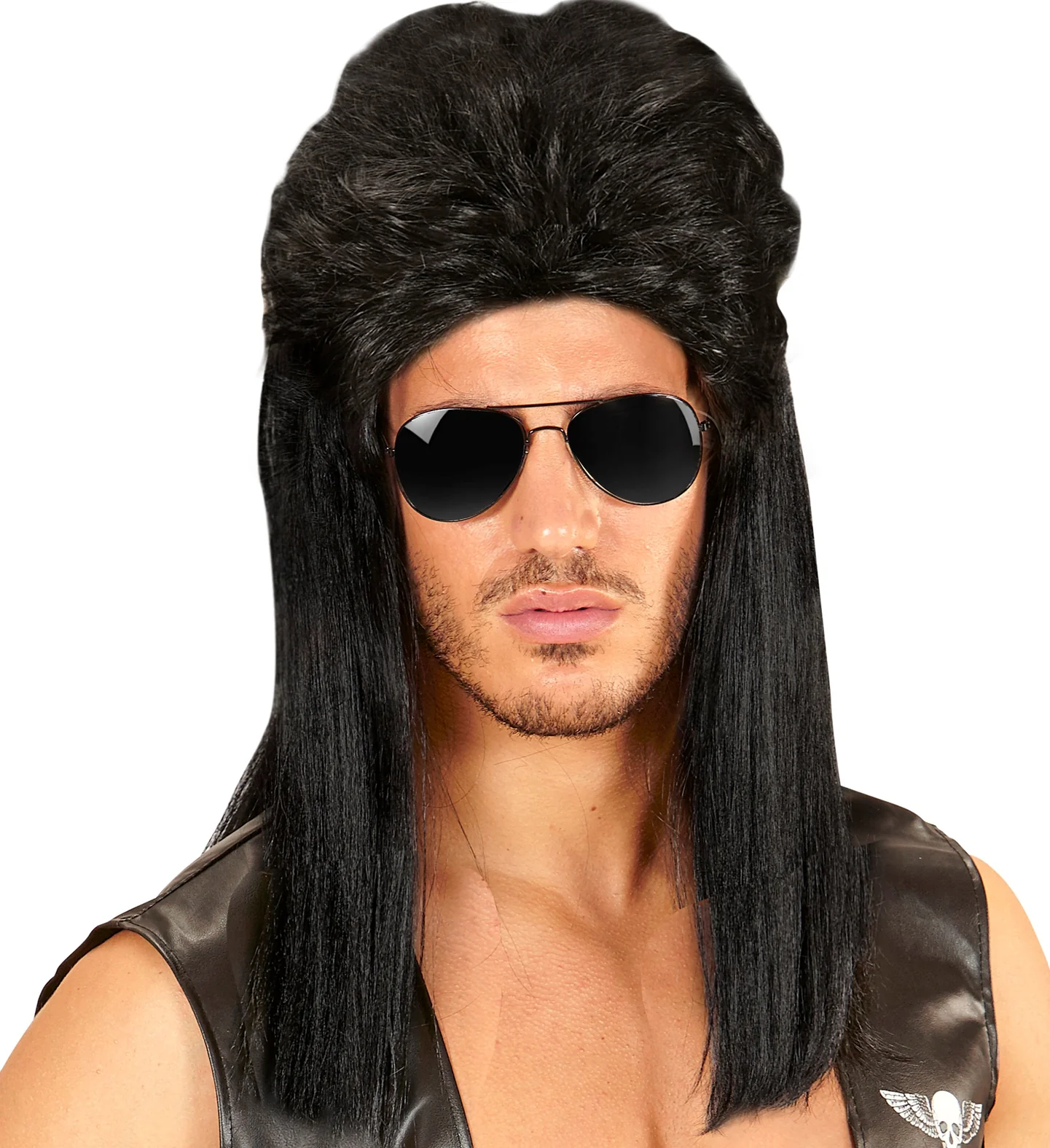 Zwarte rocker pruiken voor mannen - Image 4