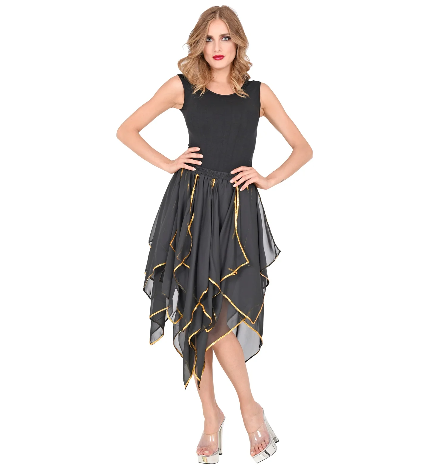 Zwarte chiffon rok - Image 2