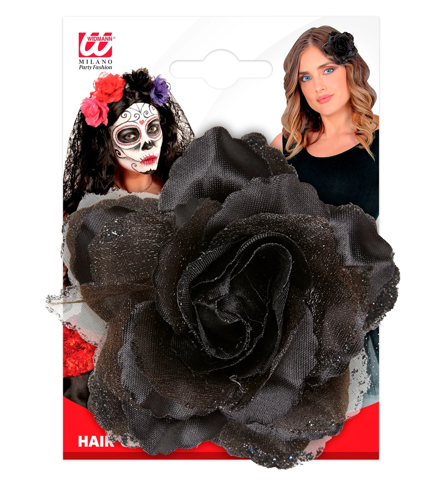 Zwarte roos haarclip - Image 9