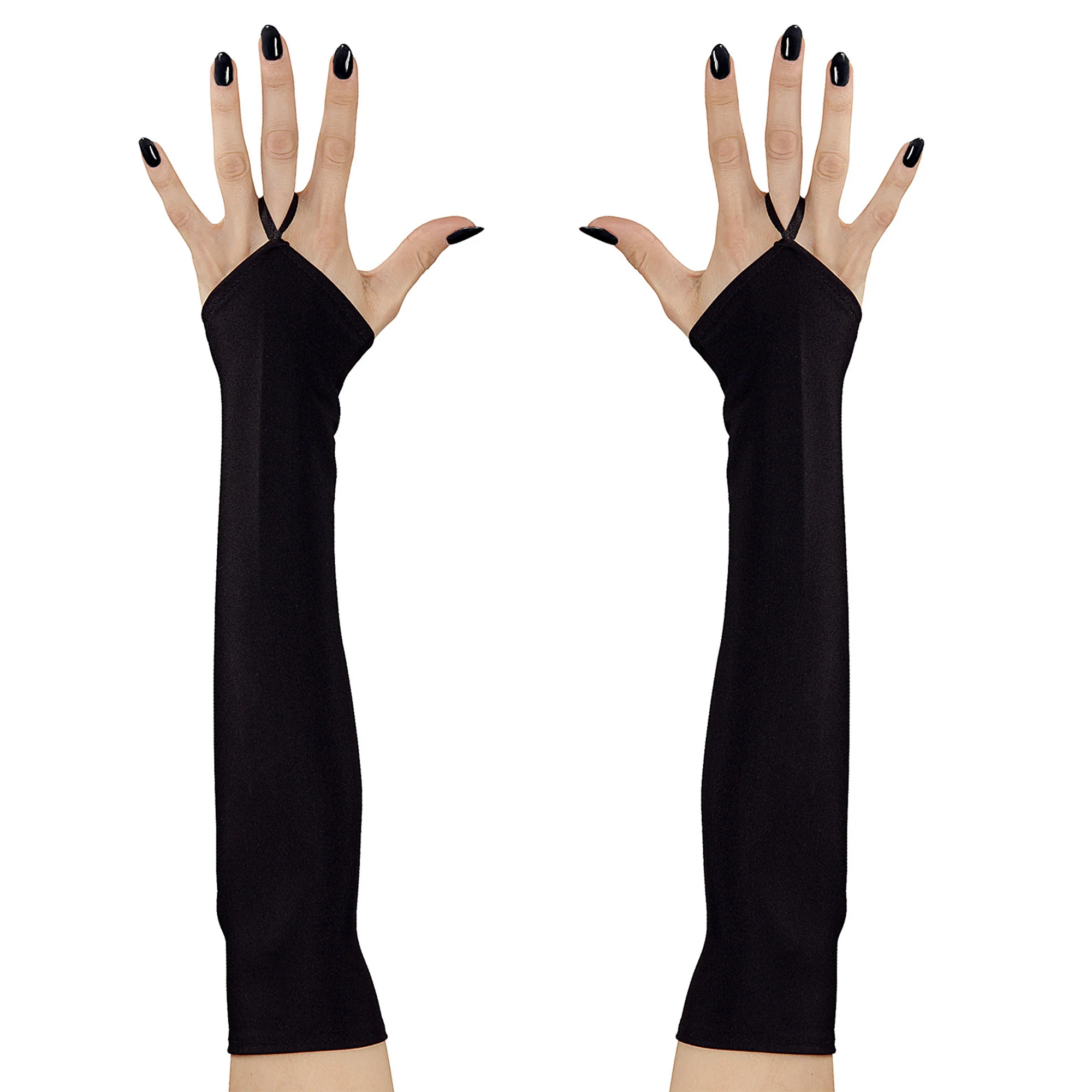 Zwarte vingerloze handschoenen