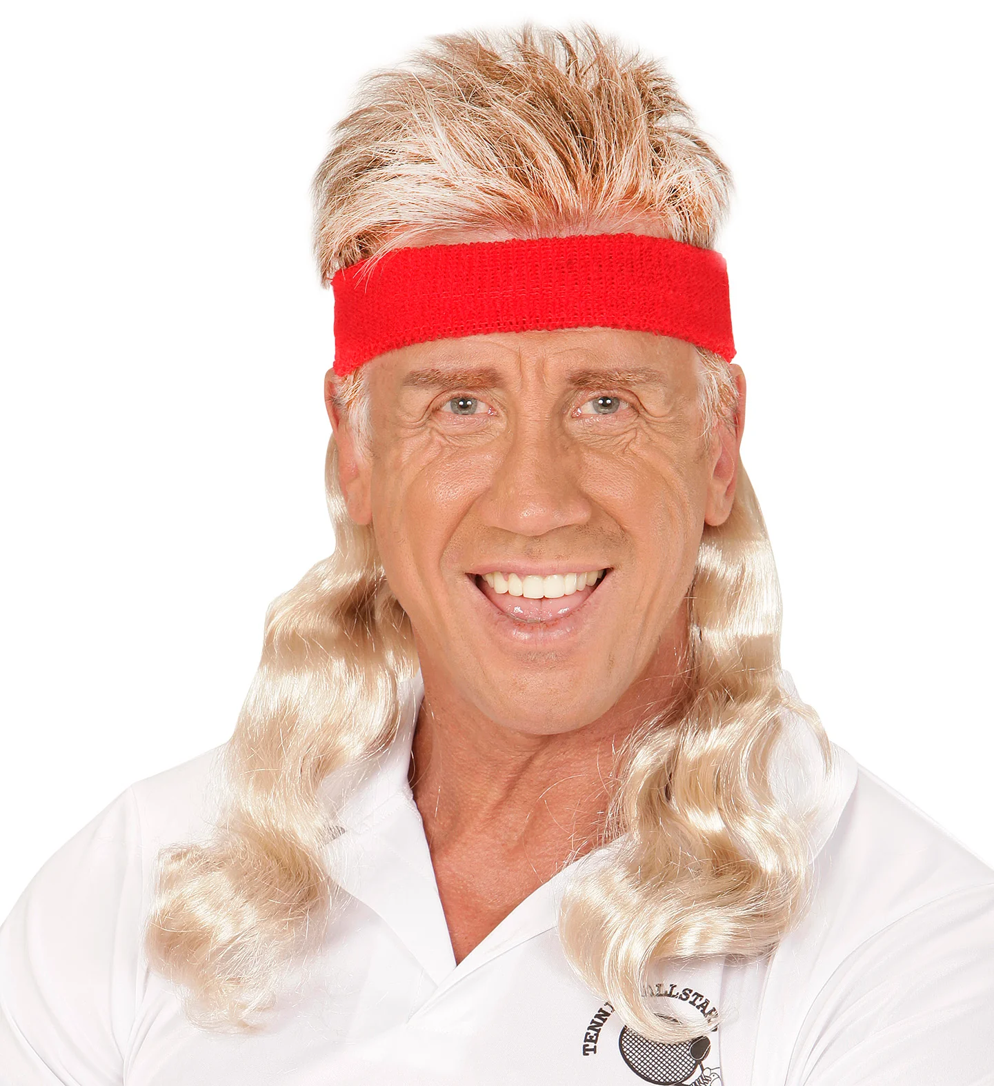Zweetband rood met blond haar - Image 2