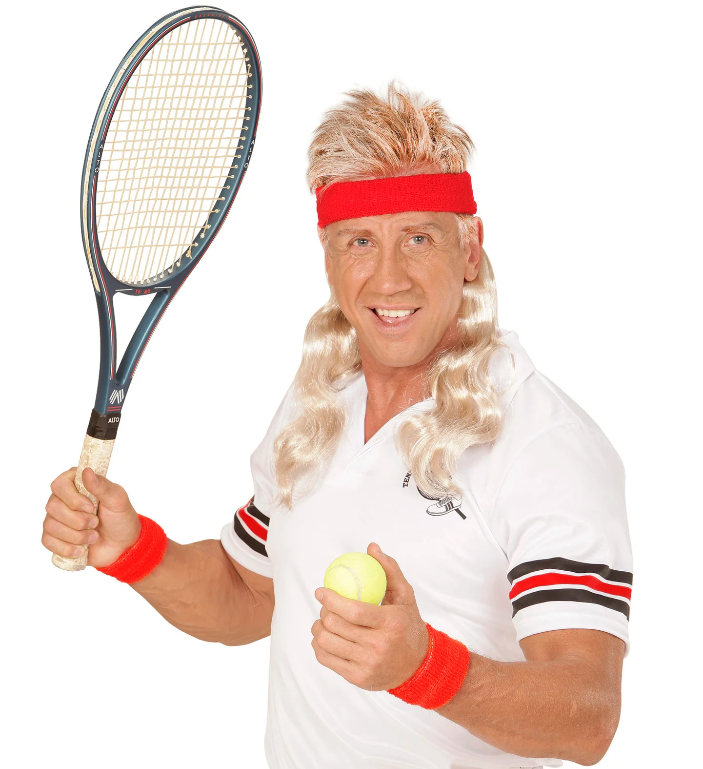 Zweetband rood met blond haar - Image 3