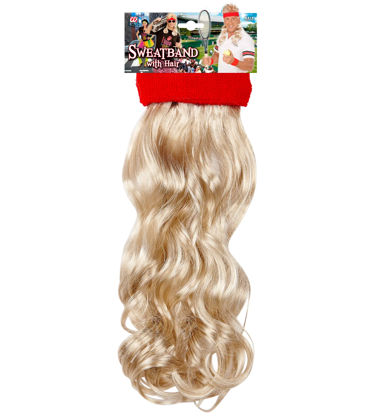 Zweetband rood met blond haar - Image 5
